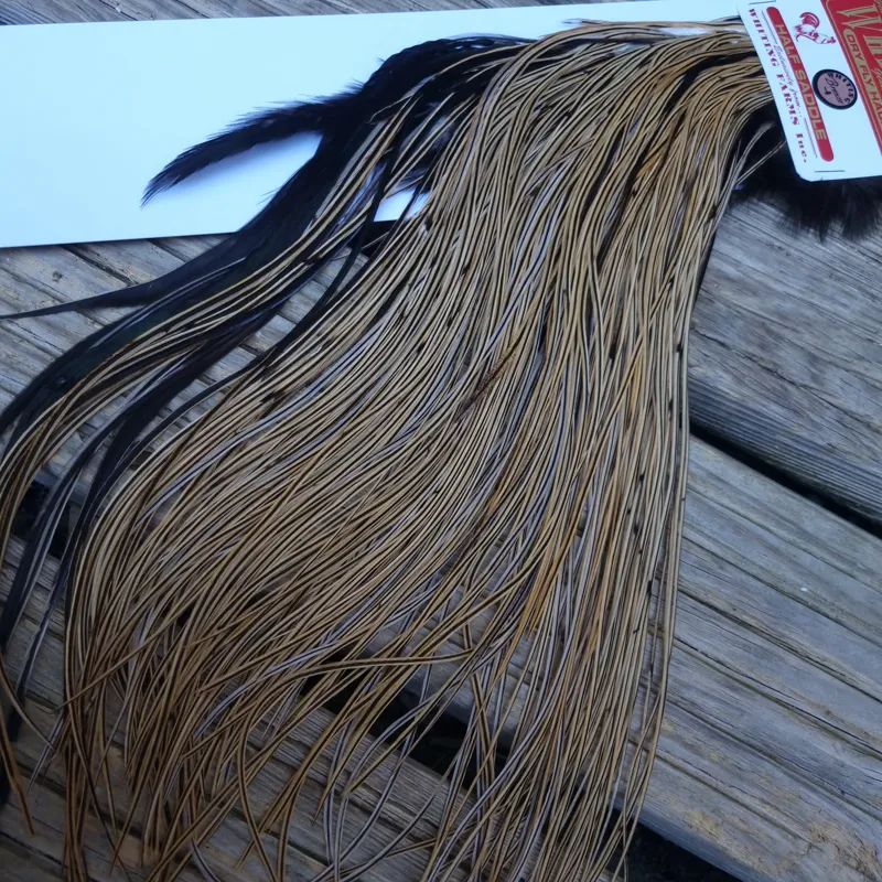 Whiting 1/2 BRONZE Grade Dry Fly Rooster Saddle in Golden Badger-3